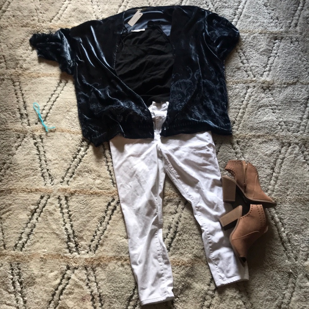 Navy velvet kimono